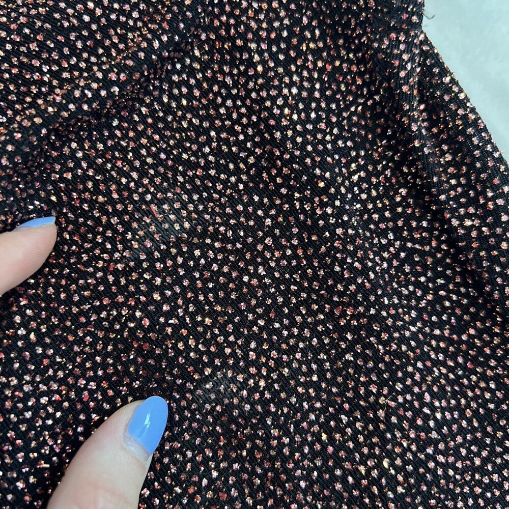 VTG Rave Top Womens Large Black Pink Glitter Beaded Fairy‎ Whimsigoth Y2K Party - Picture 12 of 13